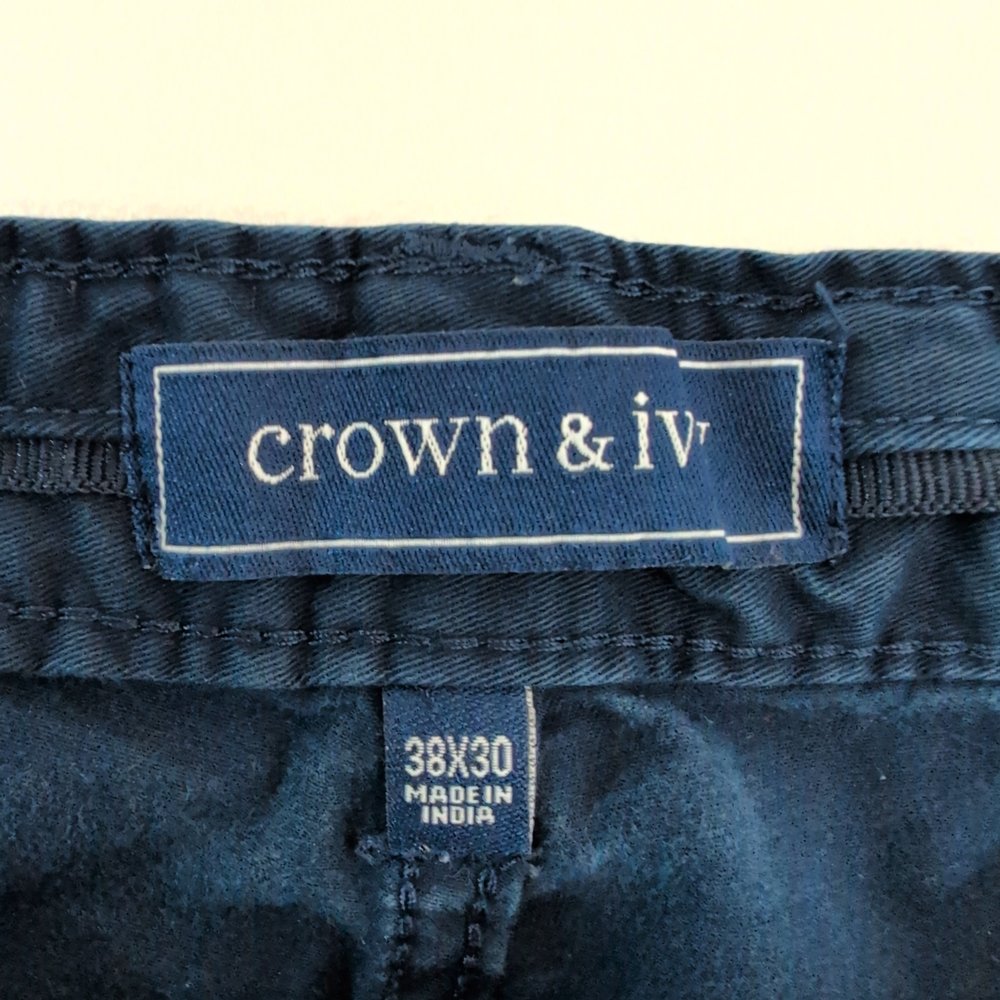 Crown & Ivy Men's Blue Chino Pants 38x30‎ - Picture 4 of 10